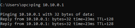 PowerShell ping from DC01 to 10.10.0.2 showing successful replies with 14ms latency